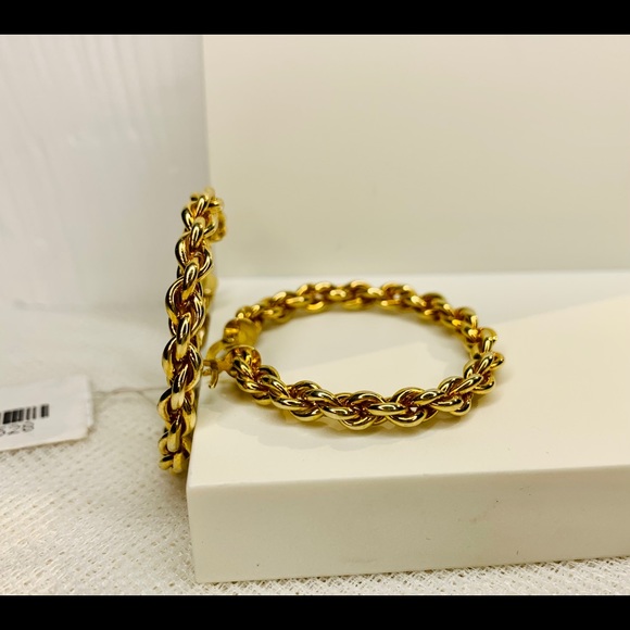 Gabi Reilly 14K Yellow Gold Braided Hoops NWT - Picture 4 of 10